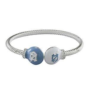 North Carolina Tar Heels Brady Silver Tone Cuff Bracelet, NCAA